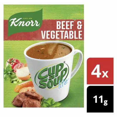 Knorr Cup-A-Soup Lite Beef and Vegetable Instant Soup 4x11g