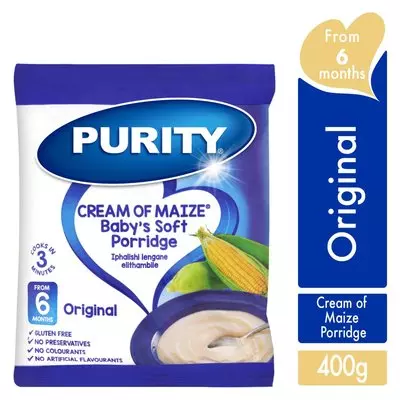 Purity Cream of Maize Baby's Soft Porridge Original 400g from 6 Months Purity Cream of Maize Baby's Soft Porridge Original 400g from 6 Months