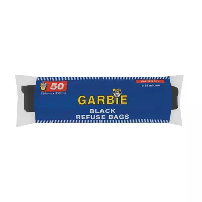 Garbie Black Refuse Bags 50 Per Roll Garbie Black Refuse Bags 50 Per Roll