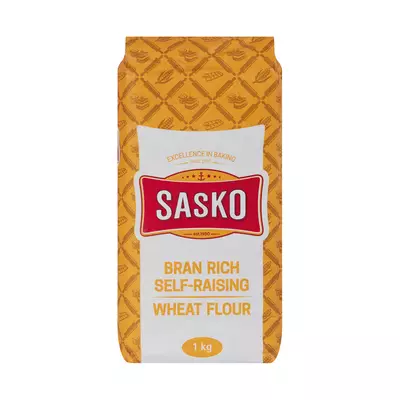 Sasko Self Raising Bran Flour 1kg Sasko Self Raising Bran Flour 1kg