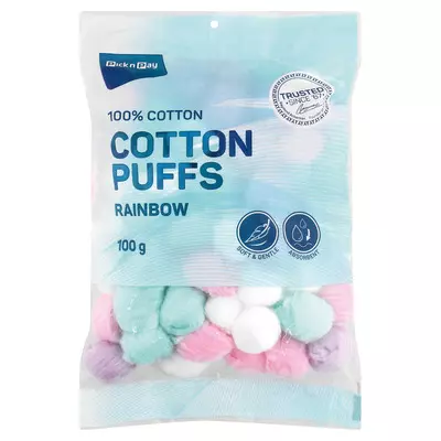 PnP Cotton Wool Colour Puffs 100g