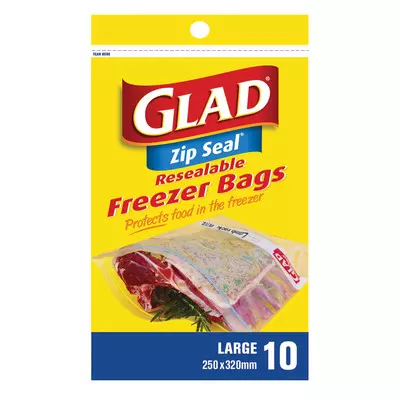 Glad Large Zipper Freezer Ba gs 10