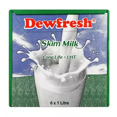 Dewfresh UHT Skim Milk 1L x 6