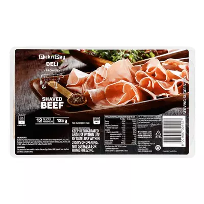 PnP Shaved Beef 125g