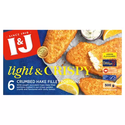 I&J Light & Crispy Lemon Hake 500g I&J Light & Crispy Lemon Hake 500g