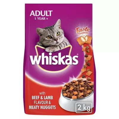 Whiskas Croquettes Dry Cat Food Beef Lamb & Rabbit 2kg Whiskas Croquettes Dry Cat Food Beef Lamb & Rabbit 2kg