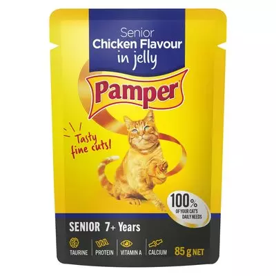 Pamper Fine Cuts Senior Chicken 85g