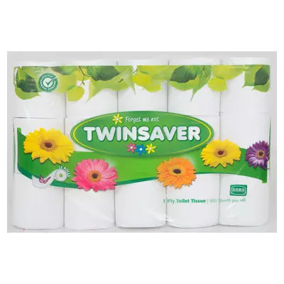 Twinsaver Toilet Rolls 1 Ply White 15's