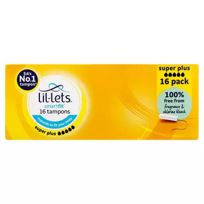 Lil-lets Super Plus Tampons Non Applicator 16 Pack Lil-lets Super Plus Tampons Non Applicator 16 Pack