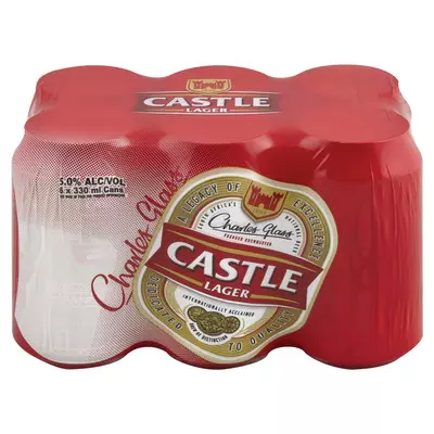 Castle Lager Beer Can 330ml x 6