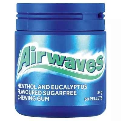 Airwaves Menthol & Eucalyptus Sugar Free Chewing Gum 60's
