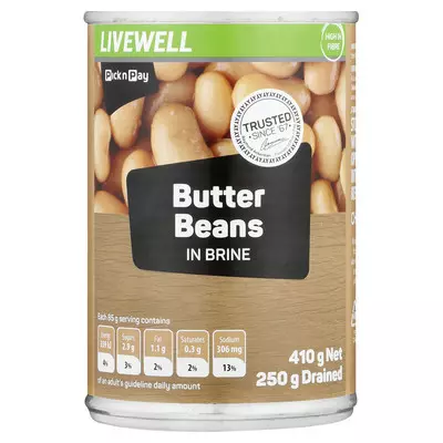 PnP Butter Beans 410g PnP Butter Beans 410g