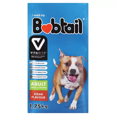 Bobtail Small Medium Mini Steak Chunks 1.75kg Bobtail Small Medium Mini Steak Chunks 1.75kg