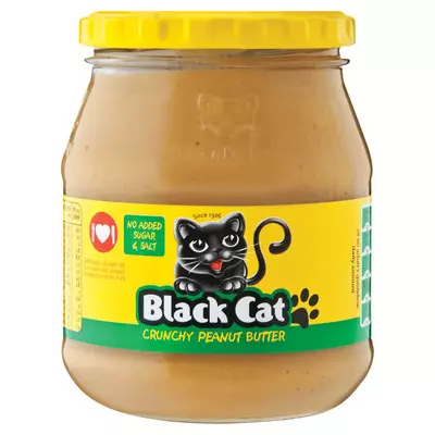 Black Cat Crunchy Peanut Butter No Sugar & Salt 400g