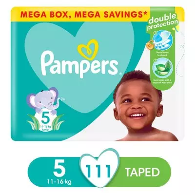 Pampers Active Baby Nappies Mega Pack Junior Size 5 111s Pampers Active Baby Nappies Mega Pack Junior Size 5 111s
