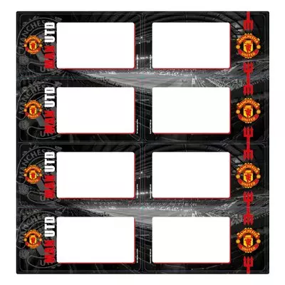 Man United Book Labels 16 Pack