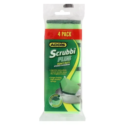 ADDIS SPONGE SCOURER V PACK 4S 1EA