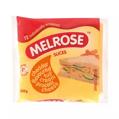 Melrose Processed Cheddar Slices 200g Melrose Processed Cheddar Slices 200g