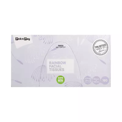 PnP 2 Ply Rainbow Facial Tissues 180's