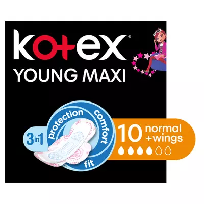 Kotex Maxi Pads Young Normal 10's Kotex Maxi Pads Young Normal 10's