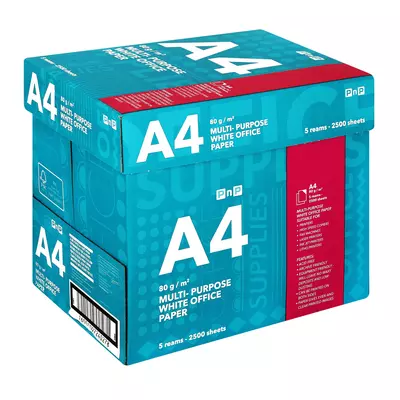PnP A4 Multi Purpose White Office Paper 500 Sheets x 5