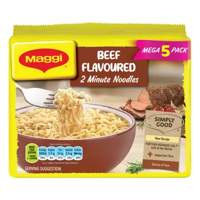 Maggi 2-Minute Noodles Beef Flavour 73g 5's Maggi 2-Minute Noodles Beef Flavour 73g 5's