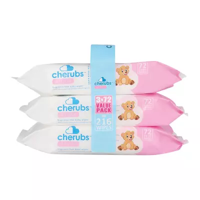 Cherubs Baby Wipes Sensitive 3x72's