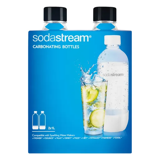 Soda Stream Carbonated Bottle Screw Fit Twin Pack 1L Soda Stream Carbonated Bottle Screw Fit Twin Pack 1L