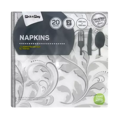 PnP 2 Ply Serviettes Swirley 20ea PnP 2 Ply Serviettes Swirley 20ea