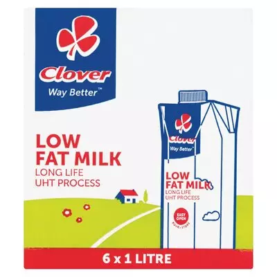 Clover Low Fat Uht Milk 1l x 6 Clover Low Fat Uht Milk 1l x 6