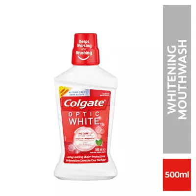 Colgate Optic White Fresh Mint Mouthwash , Whitening 500ml Colgate Optic White Fresh Mint Mouthwash , Whitening 500ml