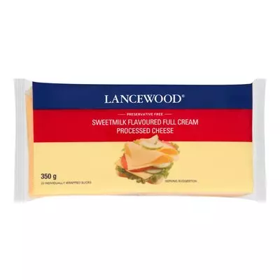 Lancewood Sliced Processed Sweetmilk Cheese 350g Lancewood Sliced Processed Sweetmilk Cheese 350g