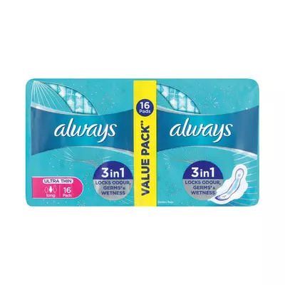 Always Ultra Pads Mesh Long 16 Pack