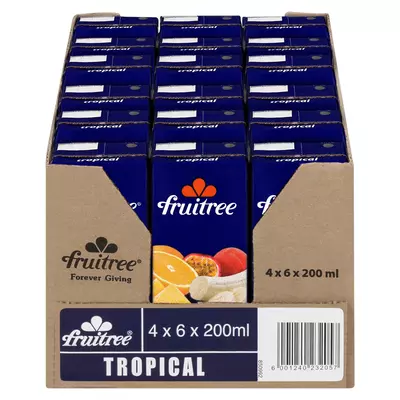 Fruitree 40% Fruit Nectar Blend Tropical 200ml x 24 Fruitree 40% Fruit Nectar Blend Tropical 200ml x 24