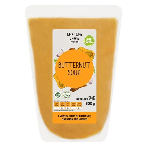 PnP Butternut Soup Spiced with Cinnamon & Nutmeg 600g PnP Butternut Soup Spiced with Cinnamon & Nutmeg 600g