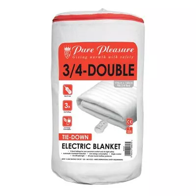 Pure Pleasure 3/4 Double Non Fitted Electric Blanket 110x150cm Pure Pleasure 3/4 Double Non Fitted Electric Blanket 110x150cm
