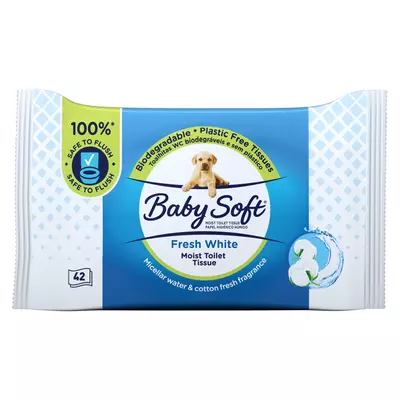 Baby Soft Fresh White Washlets 42's