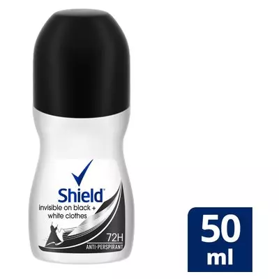Shield Women Invisible Black & White Antiperspirant Roll On Deodorant 50ml