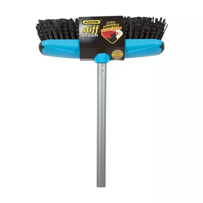 Addis Push In Broom Stiff Blue Addis Push In Broom Stiff Blue