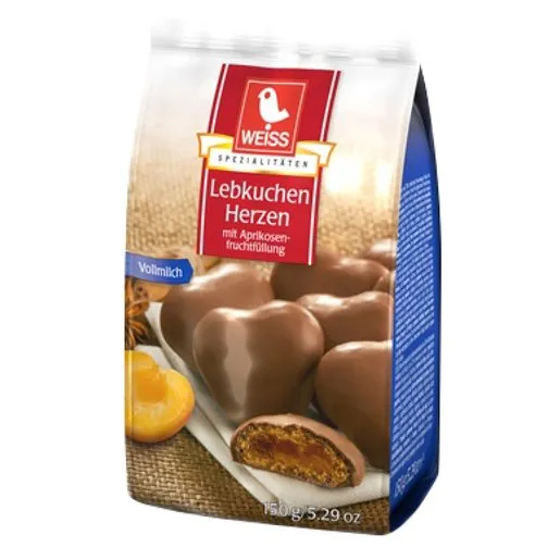 Weiss Gefullte Lebkuchen Herzen 150g Weiss Gefullte Lebkuchen Herzen 150g