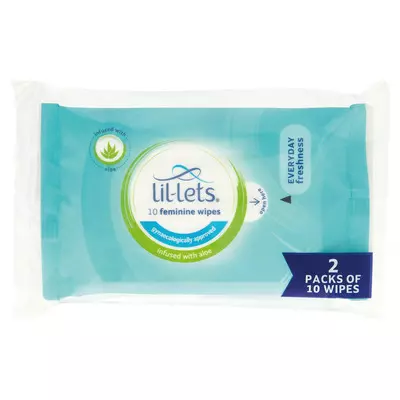 Lil-lets Feminine Wipes Aloe Fresh 10s 10's Lil-lets Feminine Wipes Aloe Fresh 10s 10's