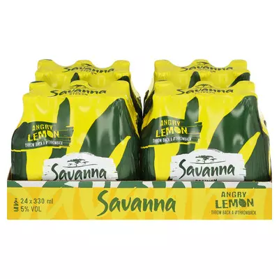 Savanna Cider Angry Lemon NRB 330ml x 24 Savanna Cider Angry Lemon NRB 330ml x 24