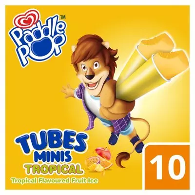 Paddle Pop Tropical Flavoured Fruit Ice Tube Multi-Pack 10x57ml Paddle Pop Tropical Flavoured Fruit Ice Tube Multi-Pack 10x57ml