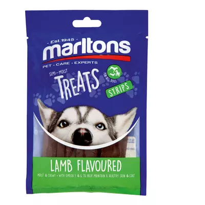 Marltons Lamb Flavoured Strips Dog Tre ats 120g Marltons Lamb Flavoured Strips Dog Tre ats 120g
