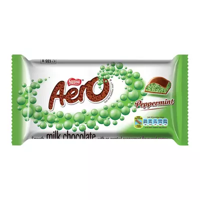 Nestlé Aero Aerated Peppermint and Smooth Milk Chocolate 135g Nestlé Aero Aerated Peppermint and Smooth Milk Chocolate 135g