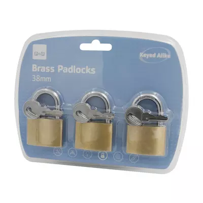 PnP 3pcs 38mm Brass Padlock 2 Keys PnP 3pcs 38mm Brass Padlock 2 Keys