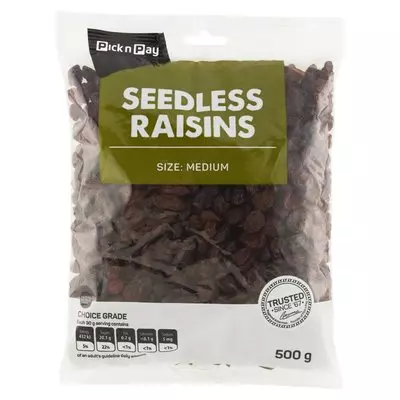 PnP Seedless Raisins 500g