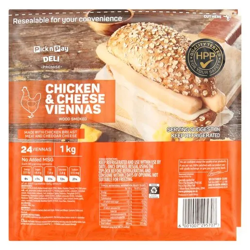PnP Chicken & Cheese Viennas 1kg