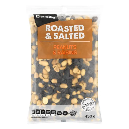 PnP Roasted & Salted Peanuts & Raisins 450g