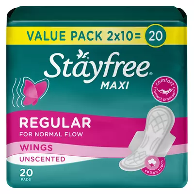 Stayfree Pads Maxi Thick Regular Unscented 20ea Stayfree Pads Maxi Thick Regular Unscented 20ea